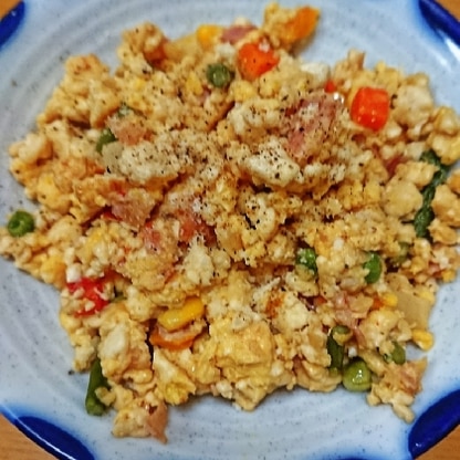 炒り豆腐は色々作りましたがチーズ入りは初めてです！美味しくできたのでまたやりたいと思います！